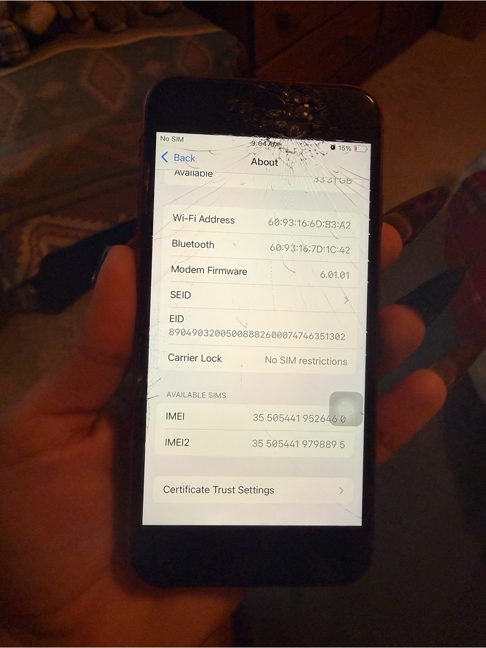 Apple iPhone SE Cracked Screen